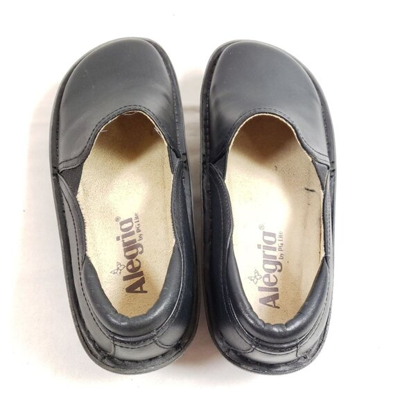 Alegria By Pg Lite Womens Size 6.5 Leather Slip-On Clogs Black - Picture 6 of 9